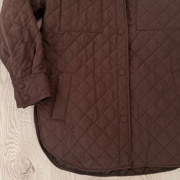 Ashley Outerwear Brown Quilted Utility Shacket 8 Oversized Gorpcore Normcore - Picture 4 of 10